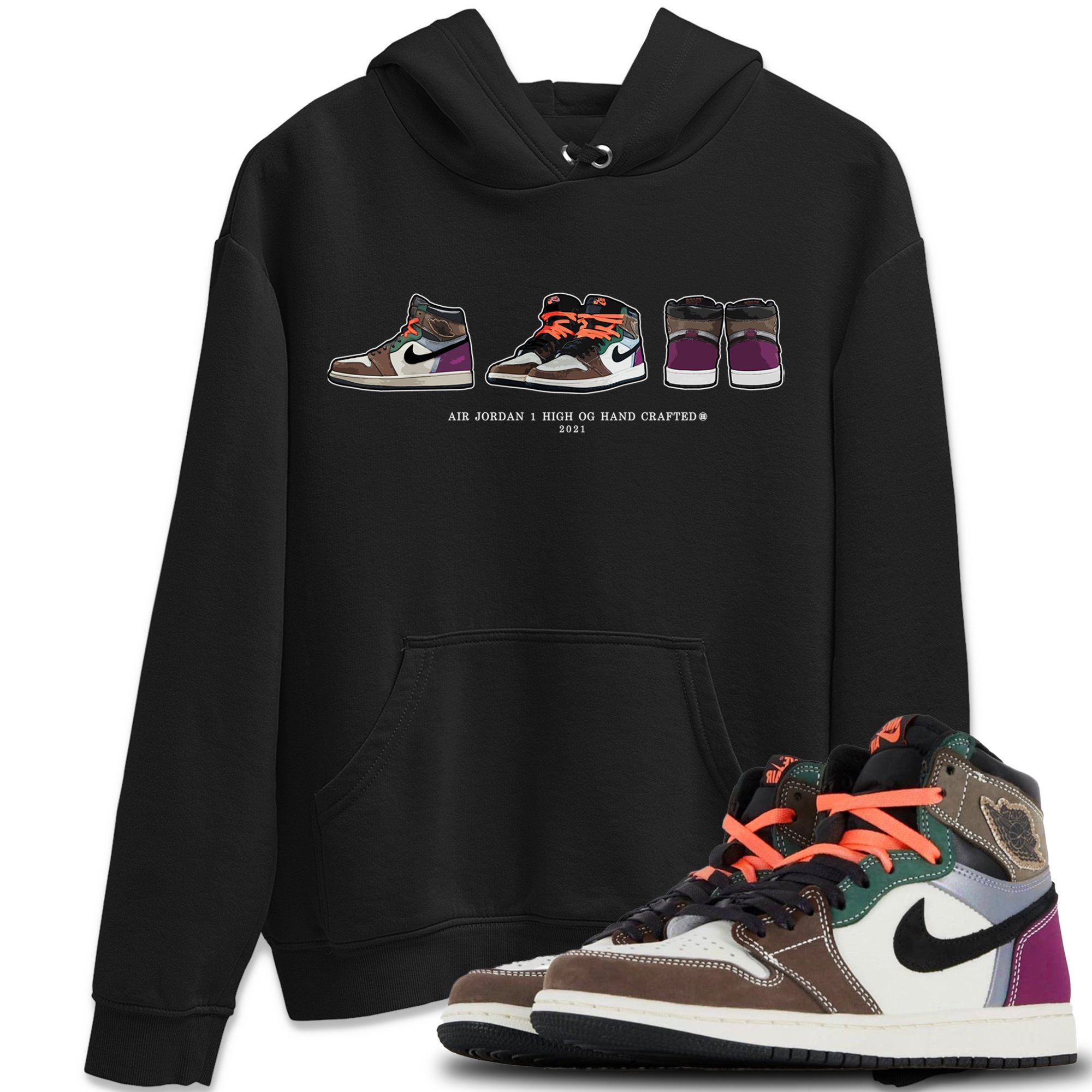 Jordan 1 Hand Crafted Sneaker Matching T-Shirt Air Jordan 1 Prelude Sneaker Tees Jordan 1 Hand Crafted Sneaker Release Tees Crew Neck Tees