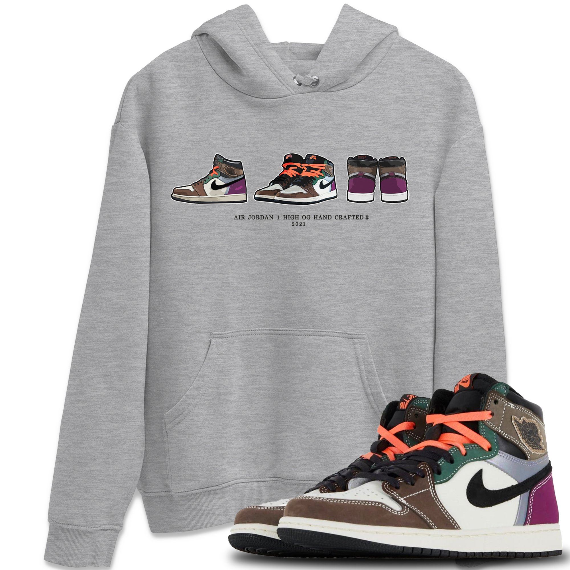 Jordan 1 Hand Crafted Sneaker Matching T-Shirt Air Jordan 1 Prelude Sneaker Tees Jordan 1 Hand Crafted Sneaker Release Tees Crew Neck Tees