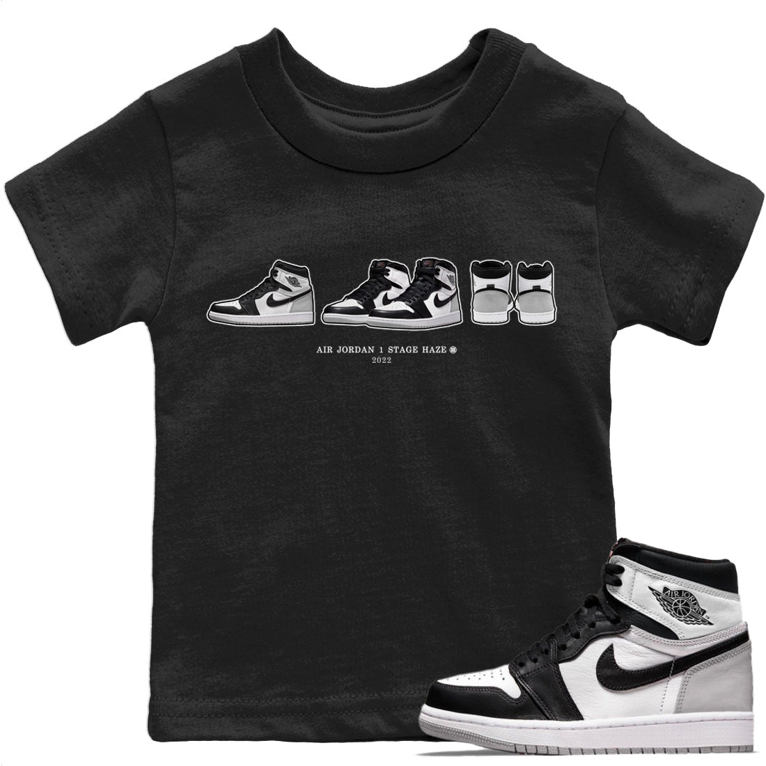 Jordan 1 Stage Haze Sneaker Matching T-Shirt Air Jordan 1 Prelude Sneaker Tees Jordan 1 Stage Haze Sneaker Release Tees Kids Shirts