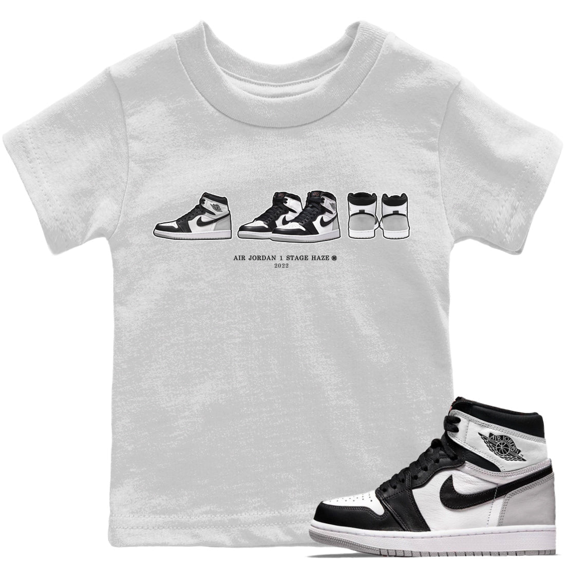 Jordan 1 Stage Haze Sneaker Matching T-Shirt Air Jordan 1 Prelude Sneaker Tees Jordan 1 Stage Haze Sneaker Release Tees Kids Shirts