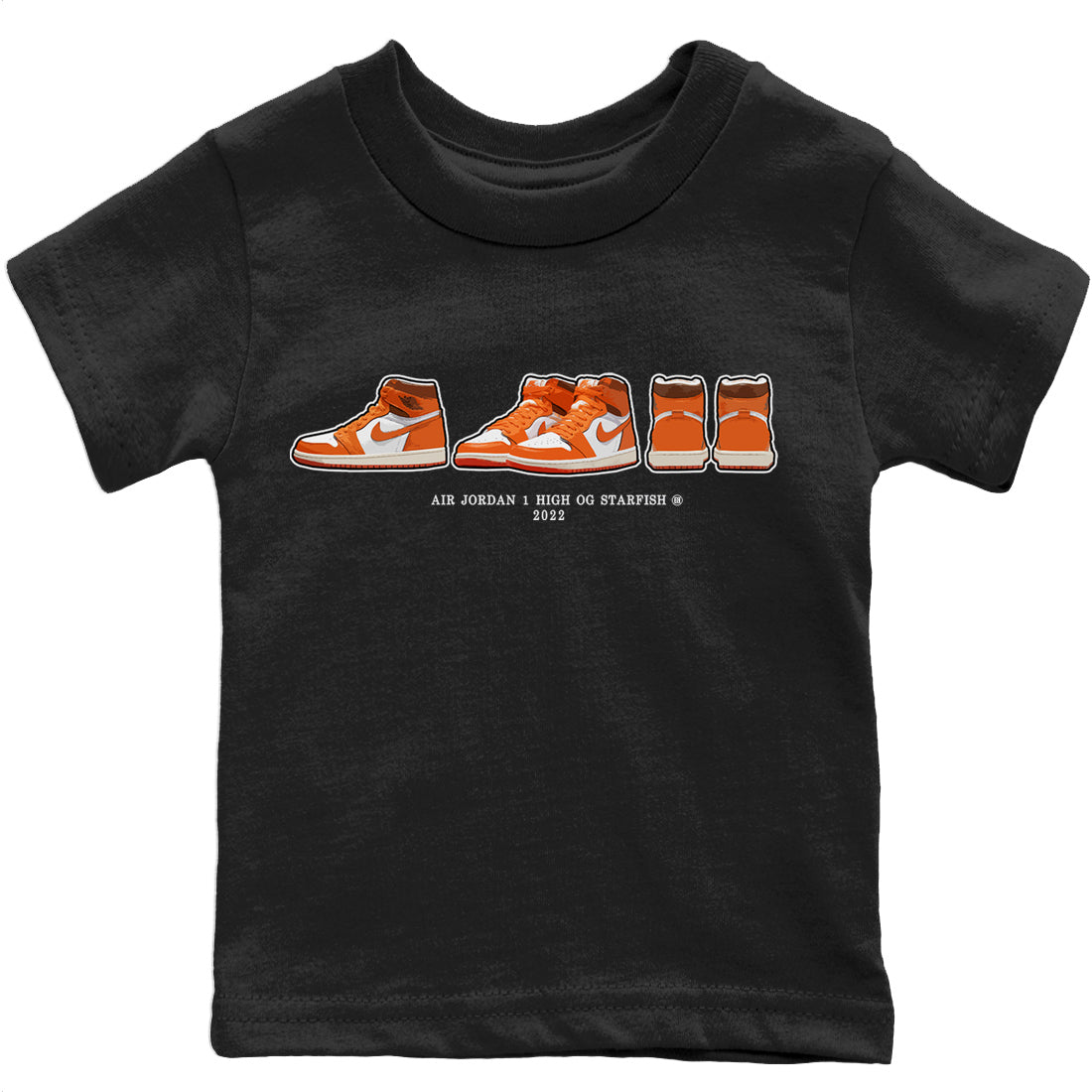 Jordan 1 Starfish Sneaker Matching T-Shirt Air Jordan 1 Prelude Sneaker Tees Jordan 1 Starfish Sneaker Release Tees Kids Shirts