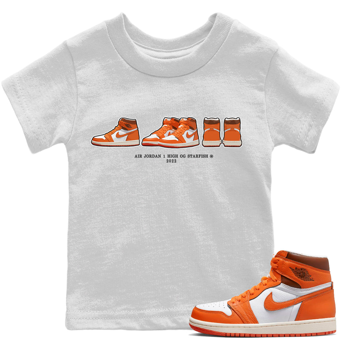 Jordan 1 Starfish Sneaker Matching T-Shirt Air Jordan 1 Prelude Sneaker Tees Jordan 1 Starfish Sneaker Release Tees Kids Shirts