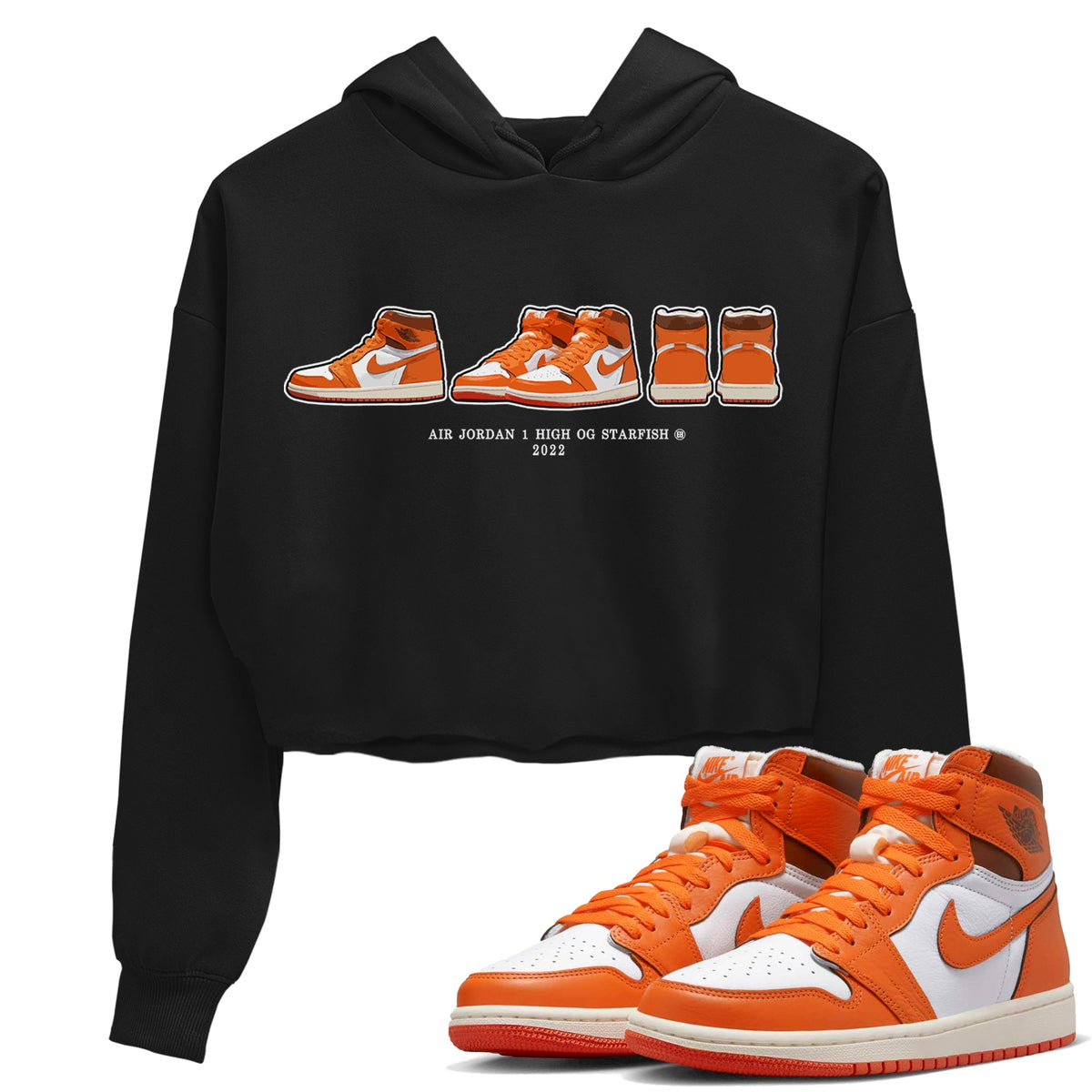 Jordan 1 Starfish Sneaker Matching T-Shirt Air Jordan 1 Prelude Sneaker Tees Jordan 1 Starfish Sneaker Release Tees Women's Shirts