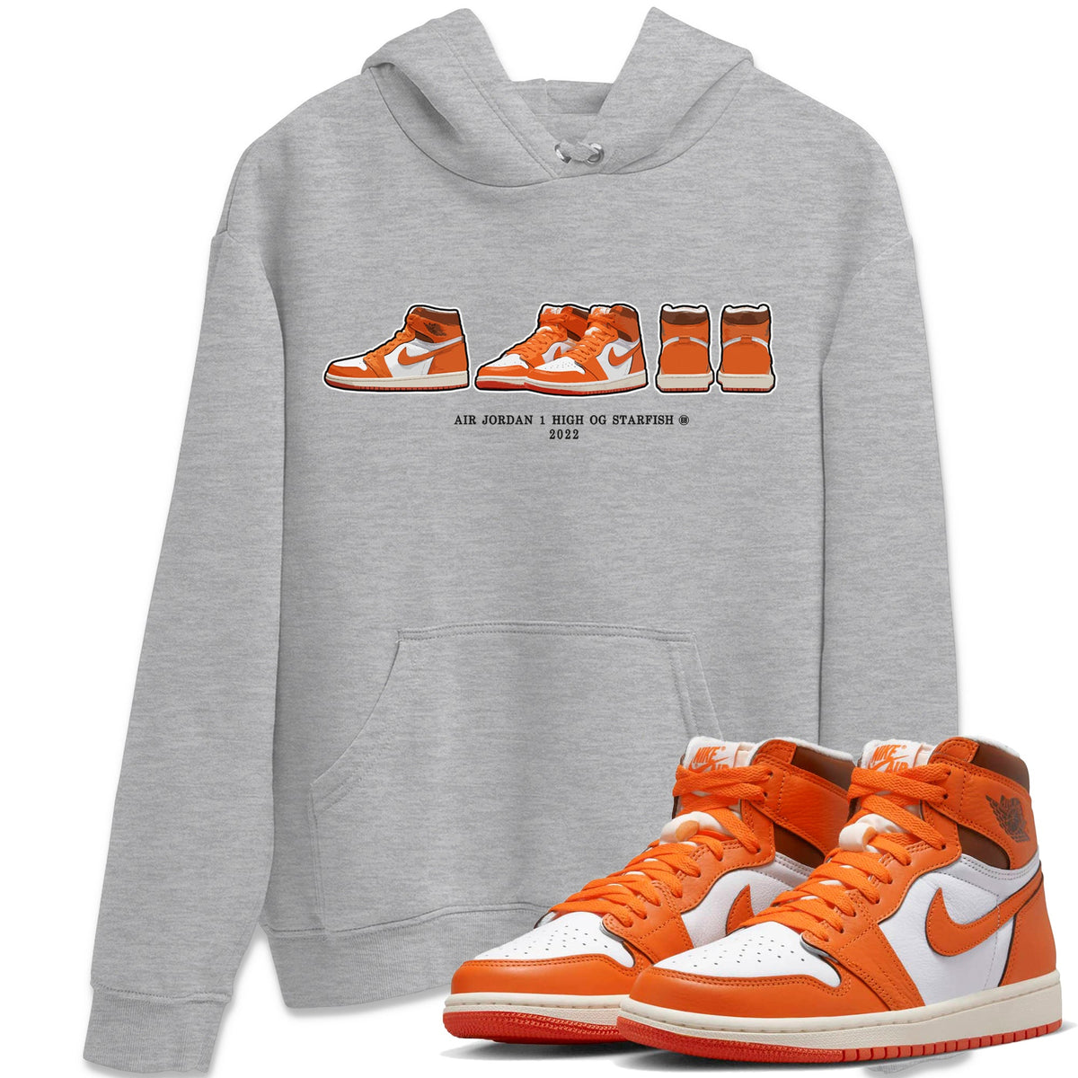 Jordan 1 Starfish Sneaker Matching T-Shirt Air Jordan 1 Prelude Sneaker Tees Jordan 1 Starfish Sneaker Release Tees Crew Neck Tees