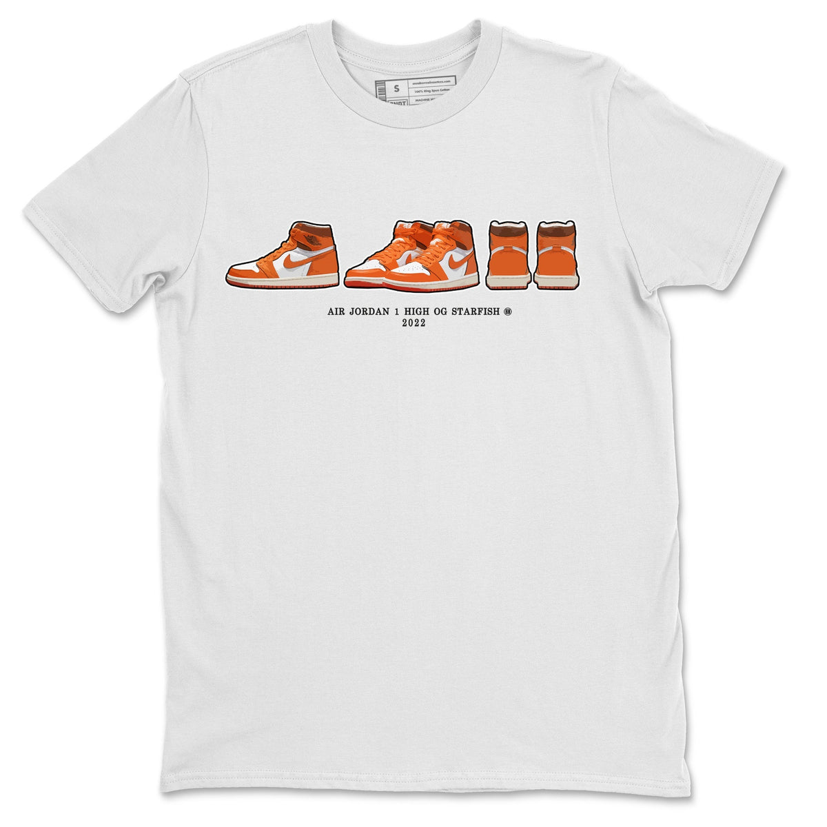 Jordan 1 Starfish Sneaker Matching T-Shirt Air Jordan 1 Prelude Sneaker Tees Jordan 1 Starfish Sneaker Release Tees Crew Neck Tees