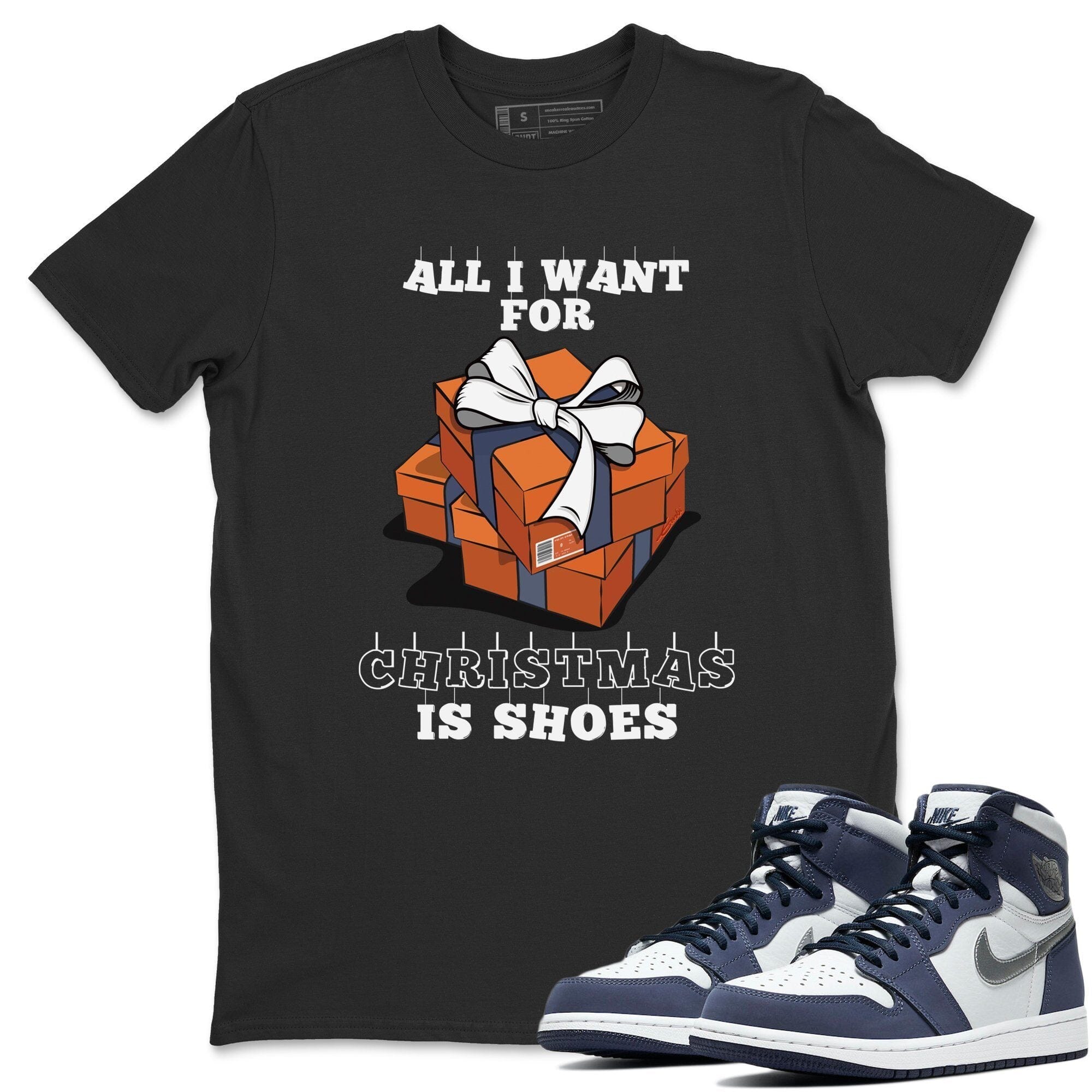 Jordan 1 Midnight Navy Shirt To Match Jordans Christmas Present Sneaker Tees Jordan 1 Midnight Navy Drip Gear Zone Sneaker Matching Clothing Unisex Shirts