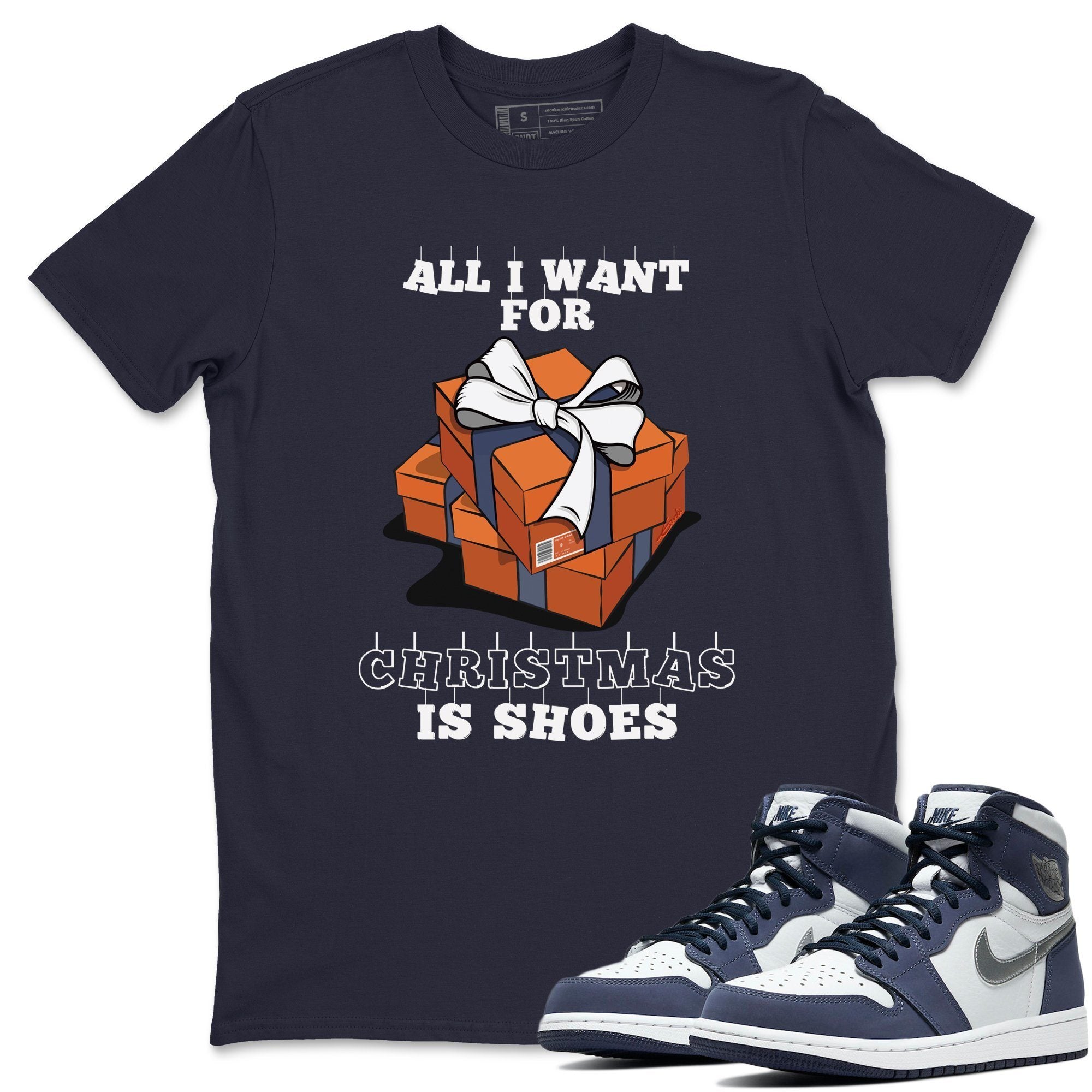 Jordan 1 Midnight Navy Shirt To Match Jordans Christmas Present Sneaker Tees Jordan 1 Midnight Navy Drip Gear Zone Sneaker Matching Clothing Unisex Shirts
