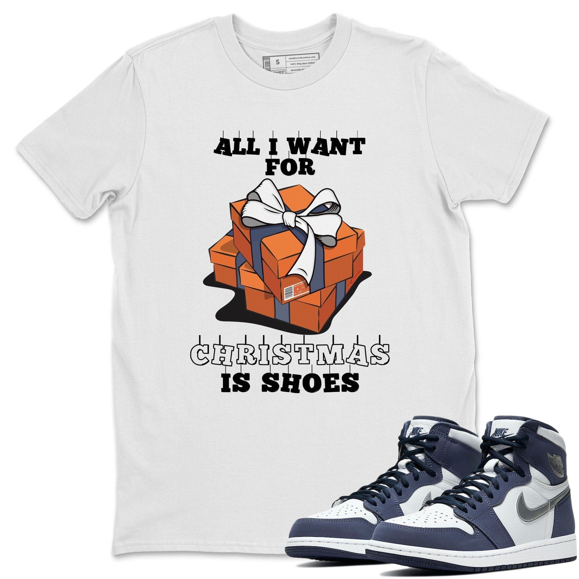 Jordan 1 Midnight Navy Shirt To Match Jordans Christmas Present Sneaker Tees Jordan 1 Midnight Navy Drip Gear Zone Sneaker Matching Clothing Unisex Shirts