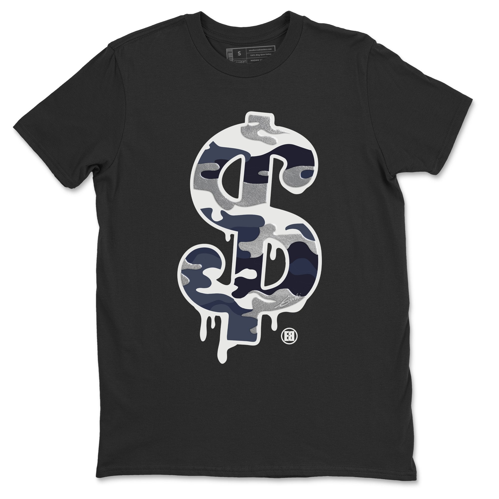 Jordan 1 Midnight Navy Shirt To Match Jordans Dollar Camo Sneaker Tees Jordan 1 Midnight Navy Drip Gear Zone Sneaker Matching Clothing Unisex Shirts