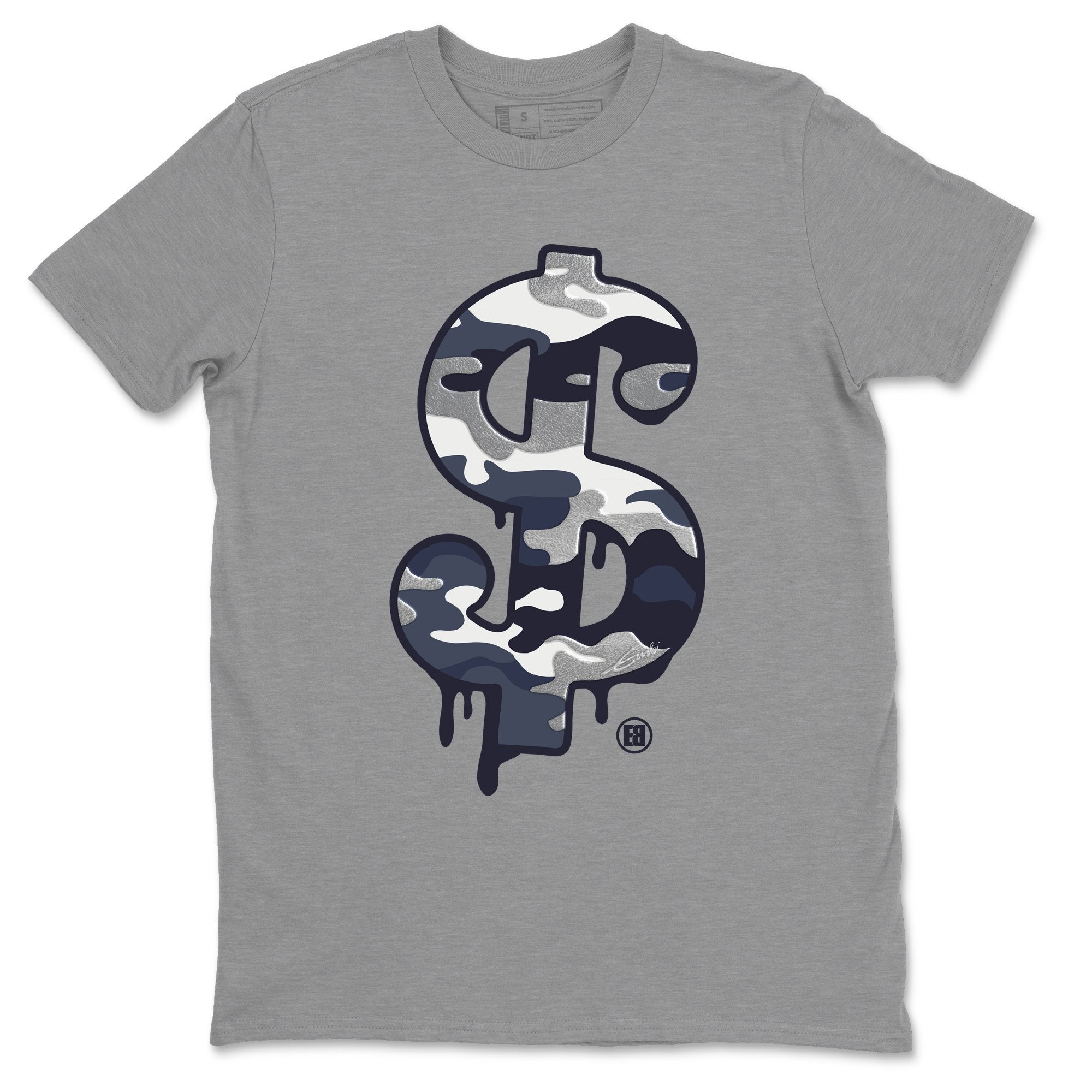 Jordan 1 Midnight Navy Shirt To Match Jordans Dollar Camo Sneaker Tees Jordan 1 Midnight Navy Drip Gear Zone Sneaker Matching Clothing Unisex Shirts