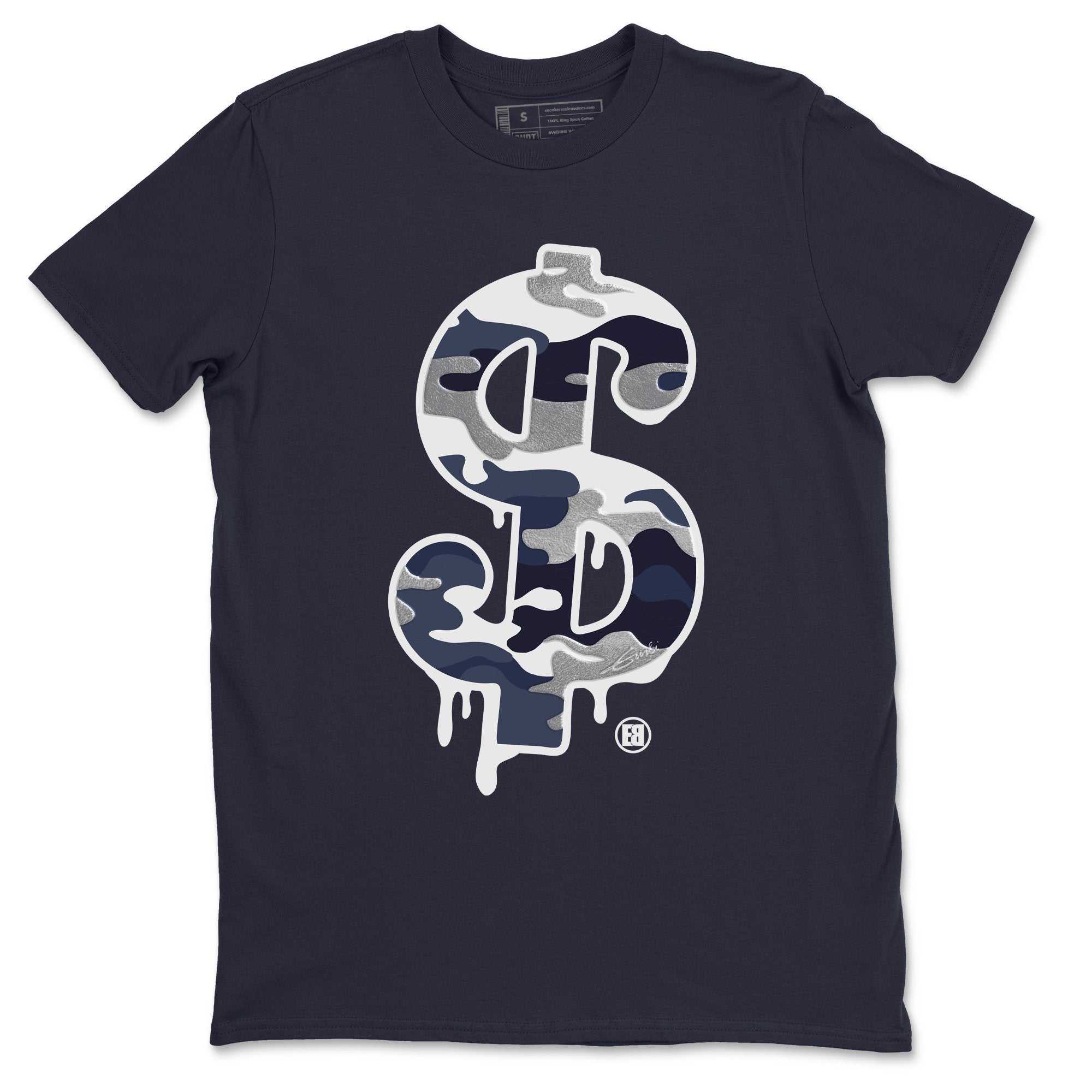 Jordan 1 Midnight Navy Shirt To Match Jordans Dollar Camo Sneaker Tees Jordan 1 Midnight Navy Drip Gear Zone Sneaker Matching Clothing Unisex Shirts