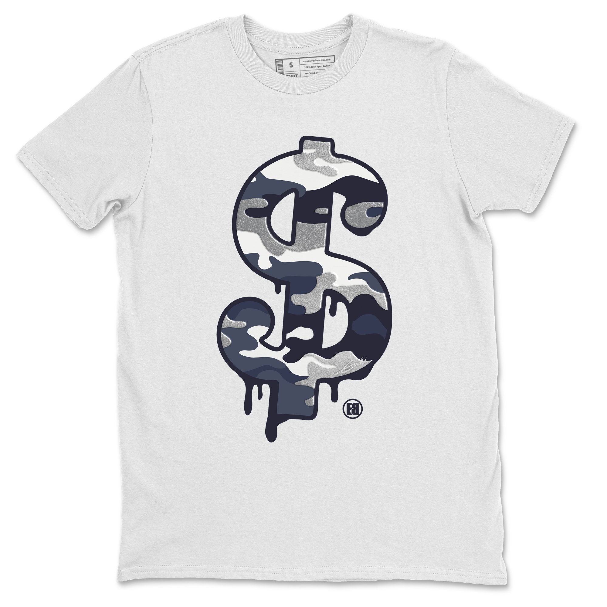 Jordan 1 Midnight Navy Shirt To Match Jordans Dollar Camo Sneaker Tees Jordan 1 Midnight Navy Drip Gear Zone Sneaker Matching Clothing Unisex Shirts