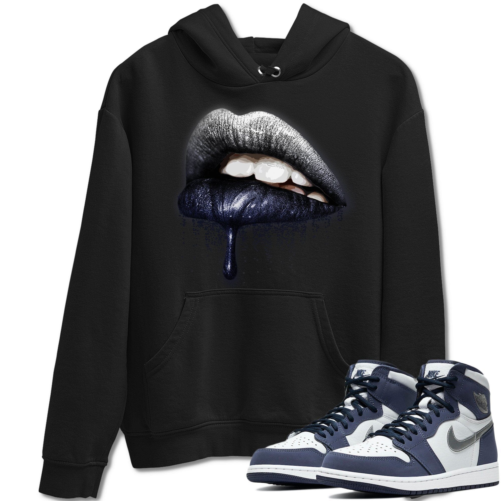Jordan 1 Midnight Navy Shirt To Match Jordans Dripping Lips Sneaker Tees Jordan 1 Midnight Navy Drip Gear Zone Sneaker Matching Clothing Unisex Shirts