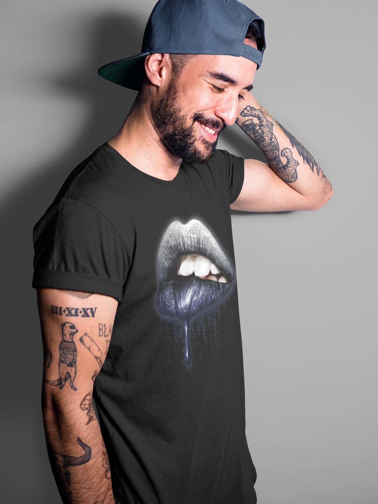 Jordan 1 Midnight Navy Shirt To Match Jordans Dripping Lips Sneaker Tees Jordan 1 Midnight Navy Drip Gear Zone Sneaker Matching Clothing Unisex Shirts