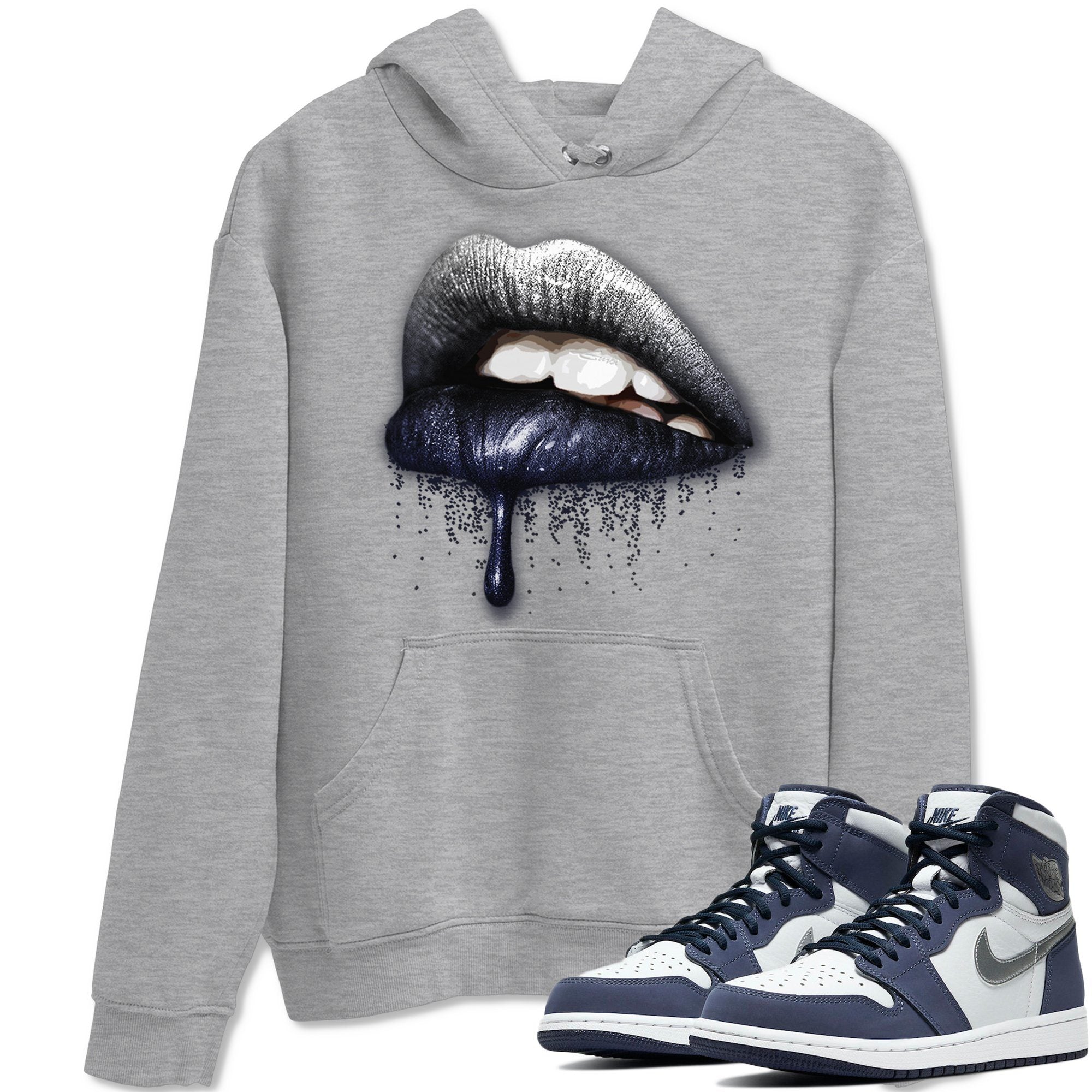 Jordan 1 Midnight Navy Shirt To Match Jordans Dripping Lips Sneaker Tees Jordan 1 Midnight Navy Drip Gear Zone Sneaker Matching Clothing Unisex Shirts
