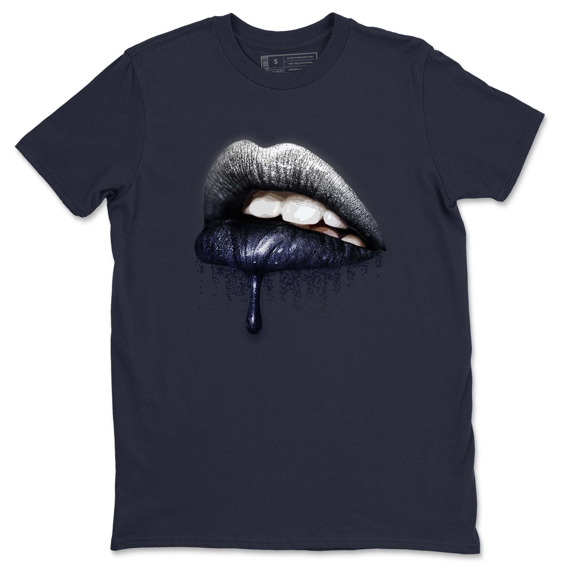 Jordan 1 Midnight Navy Shirt To Match Jordans Dripping Lips Sneaker Tees Jordan 1 Midnight Navy Drip Gear Zone Sneaker Matching Clothing Unisex Shirts