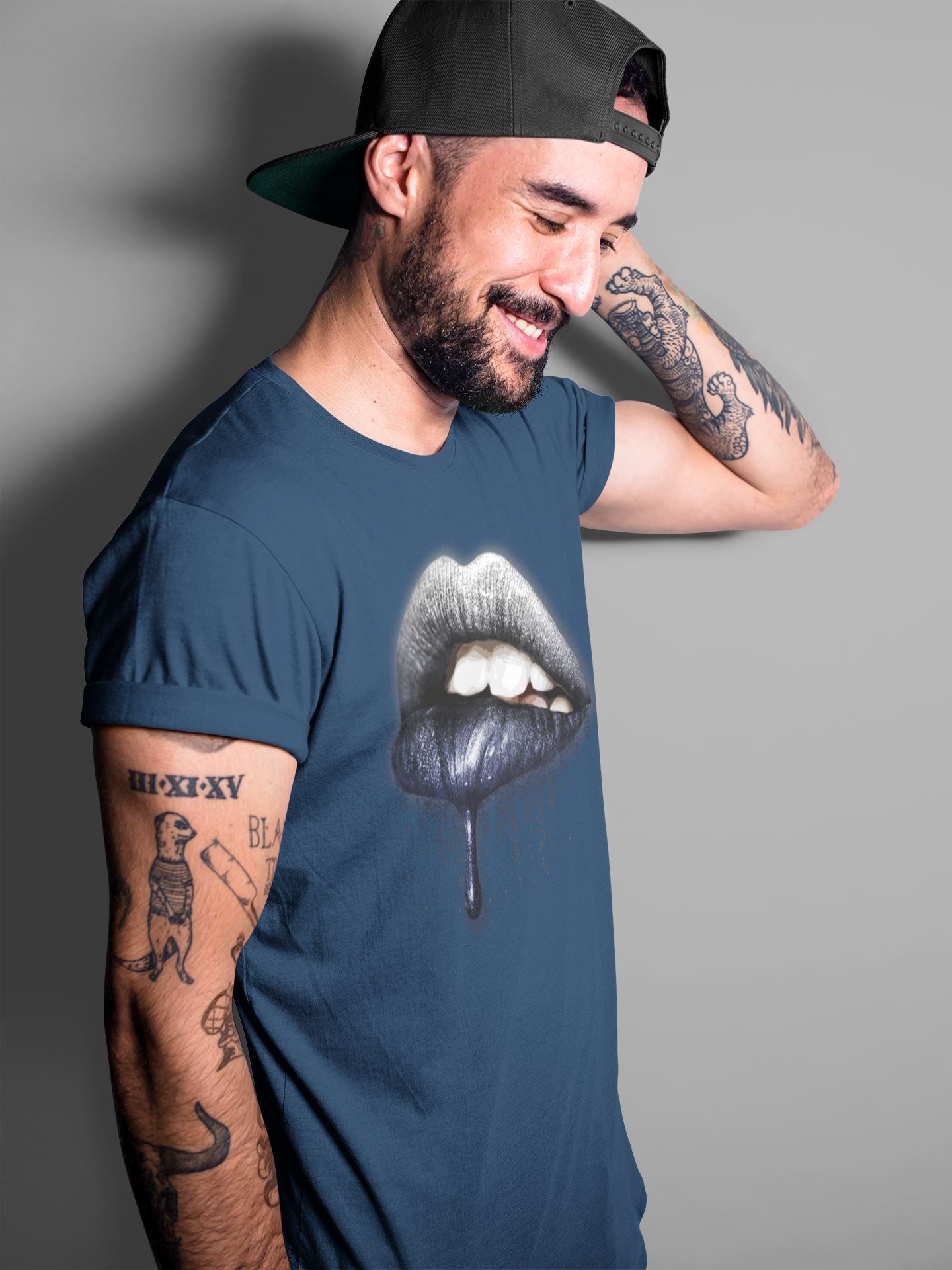 Jordan 1 Midnight Navy Shirt To Match Jordans Dripping Lips Sneaker Tees Jordan 1 Midnight Navy Drip Gear Zone Sneaker Matching Clothing Unisex Shirts