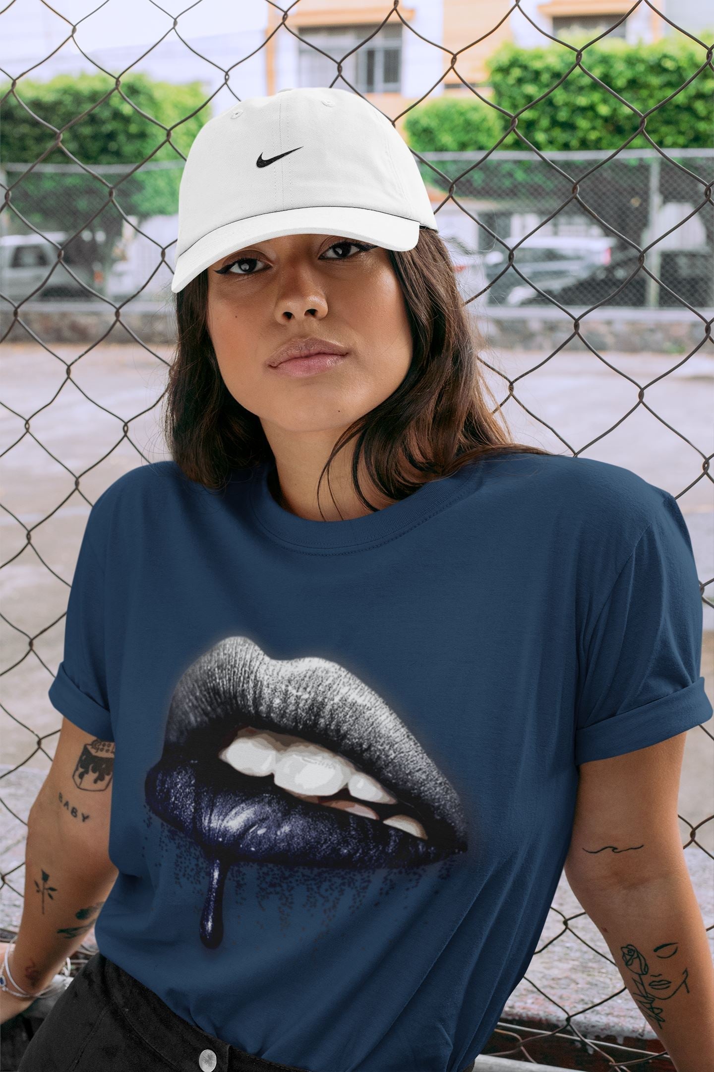 Jordan 1 Midnight Navy Shirt To Match Jordans Dripping Lips Sneaker Tees Jordan 1 Midnight Navy Drip Gear Zone Sneaker Matching Clothing Unisex Shirts