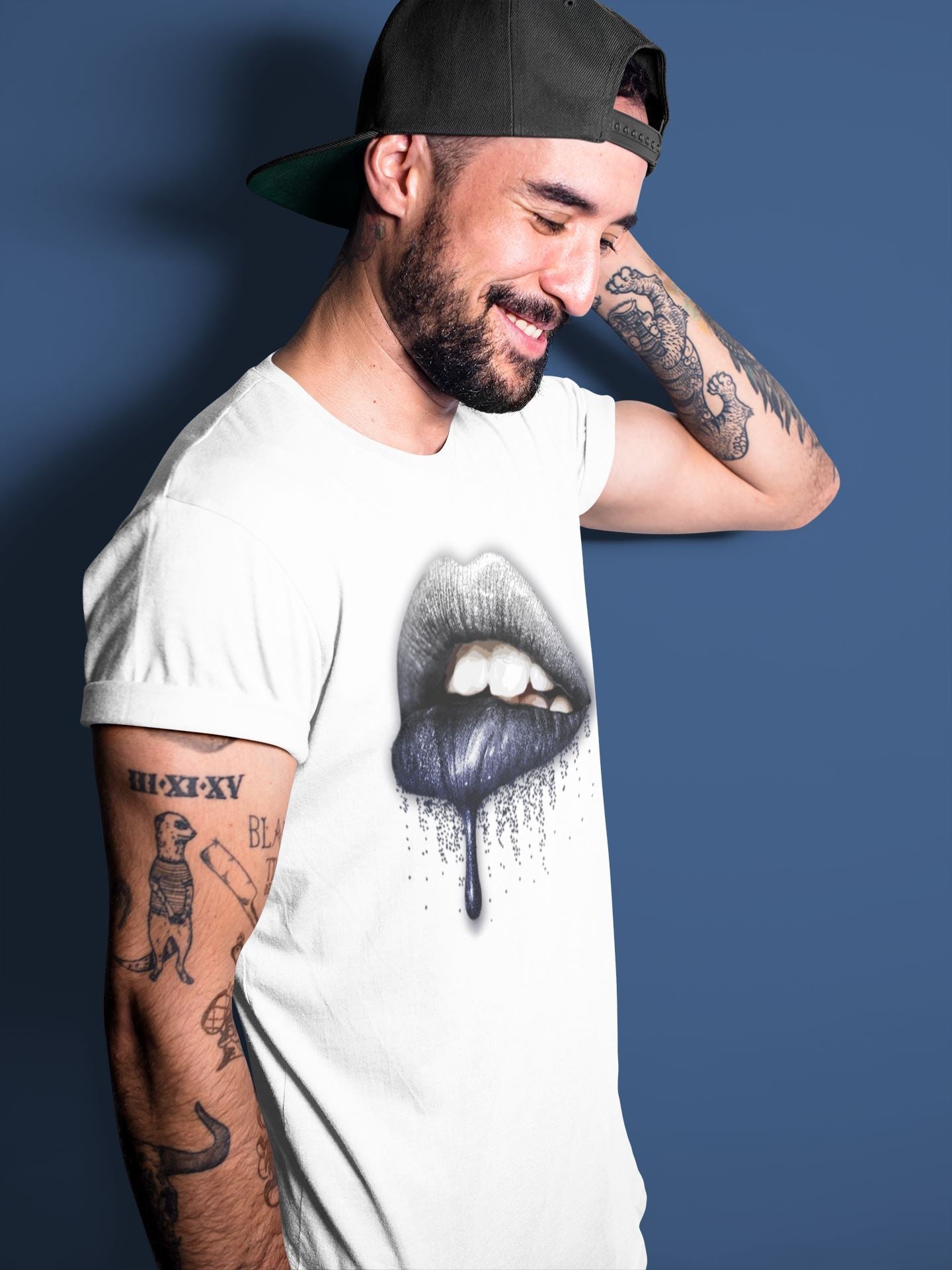 Jordan 1 Midnight Navy Shirt To Match Jordans Dripping Lips Sneaker Tees Jordan 1 Midnight Navy Drip Gear Zone Sneaker Matching Clothing Unisex Shirts