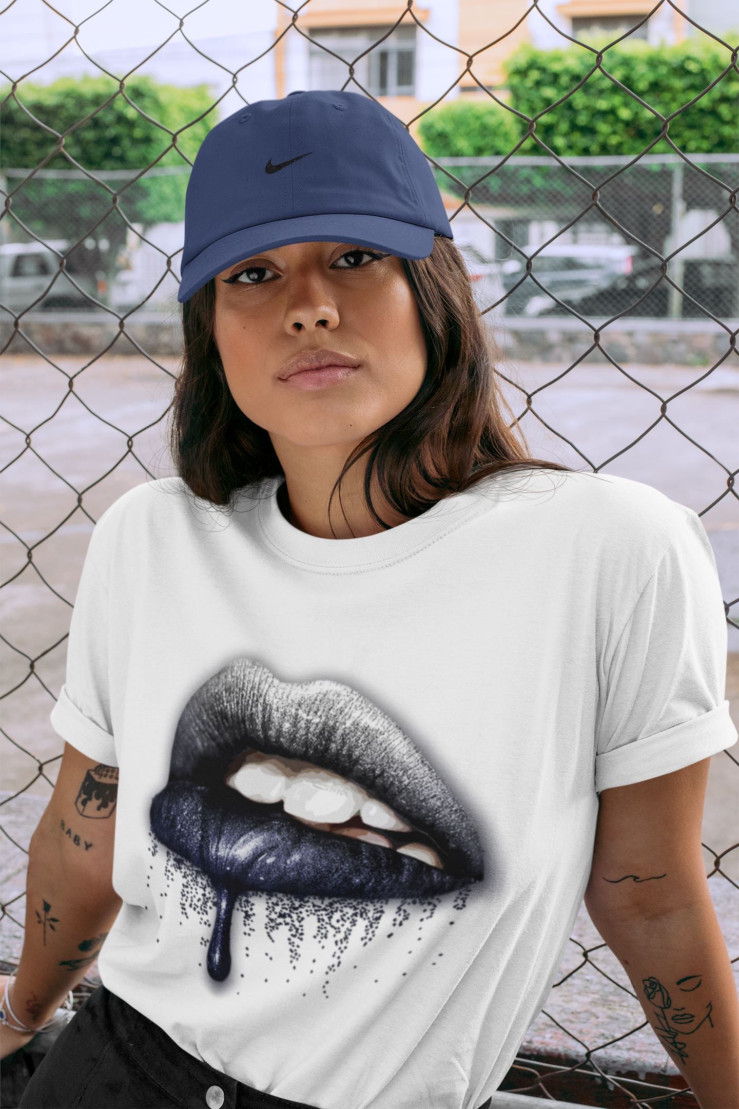 Jordan 1 Midnight Navy Shirt To Match Jordans Dripping Lips Sneaker Tees Jordan 1 Midnight Navy Drip Gear Zone Sneaker Matching Clothing Unisex Shirts