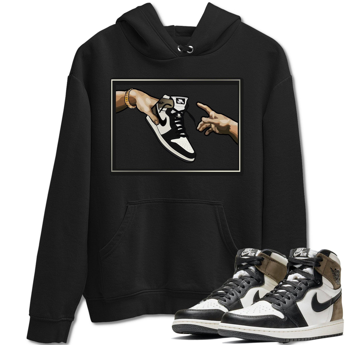 Jordan 1 Dark Mocha Sneaker Matching T-Shirt Adam's Creation Sneaker Tees Jordan 1 Dark Mocha Sneaker Release Tees Crew Neck Tees