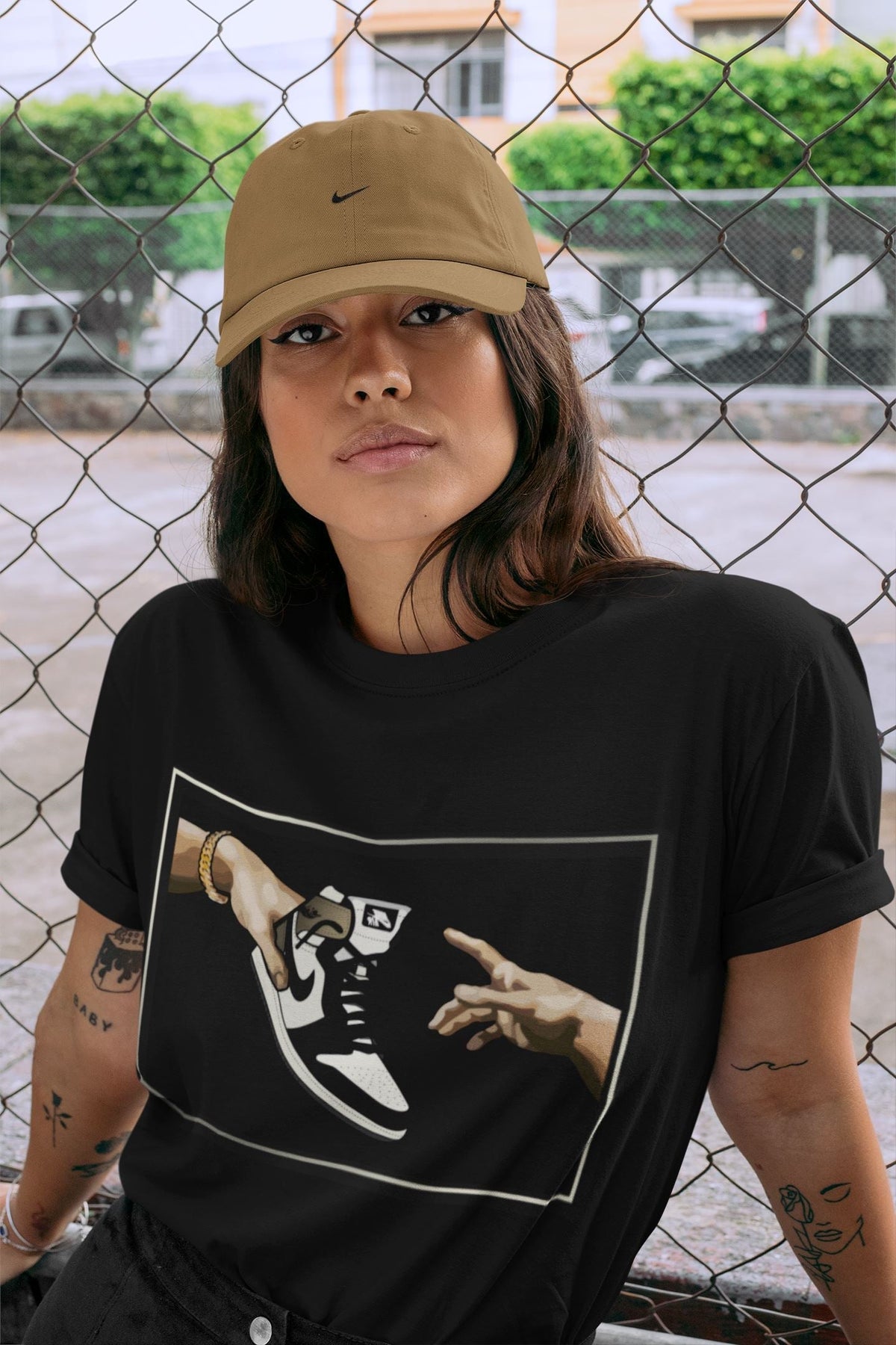 Jordan 1 Dark Mocha Sneaker Matching T-Shirt Adam's Creation Sneaker Tees Jordan 1 Dark Mocha Sneaker Release Tees Crew Neck Tees