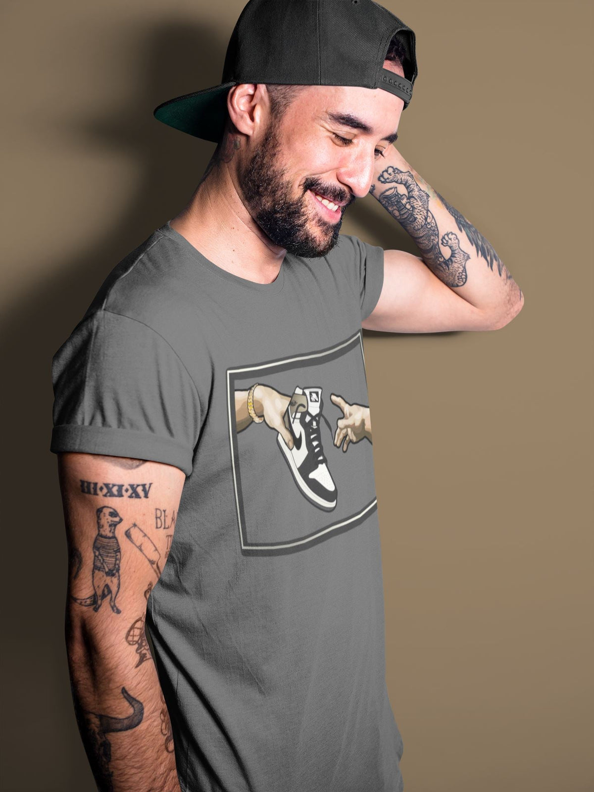 Jordan 1 Dark Mocha Sneaker Matching T-Shirt Adam's Creation Sneaker Tees Jordan 1 Dark Mocha Sneaker Release Tees Crew Neck Tees