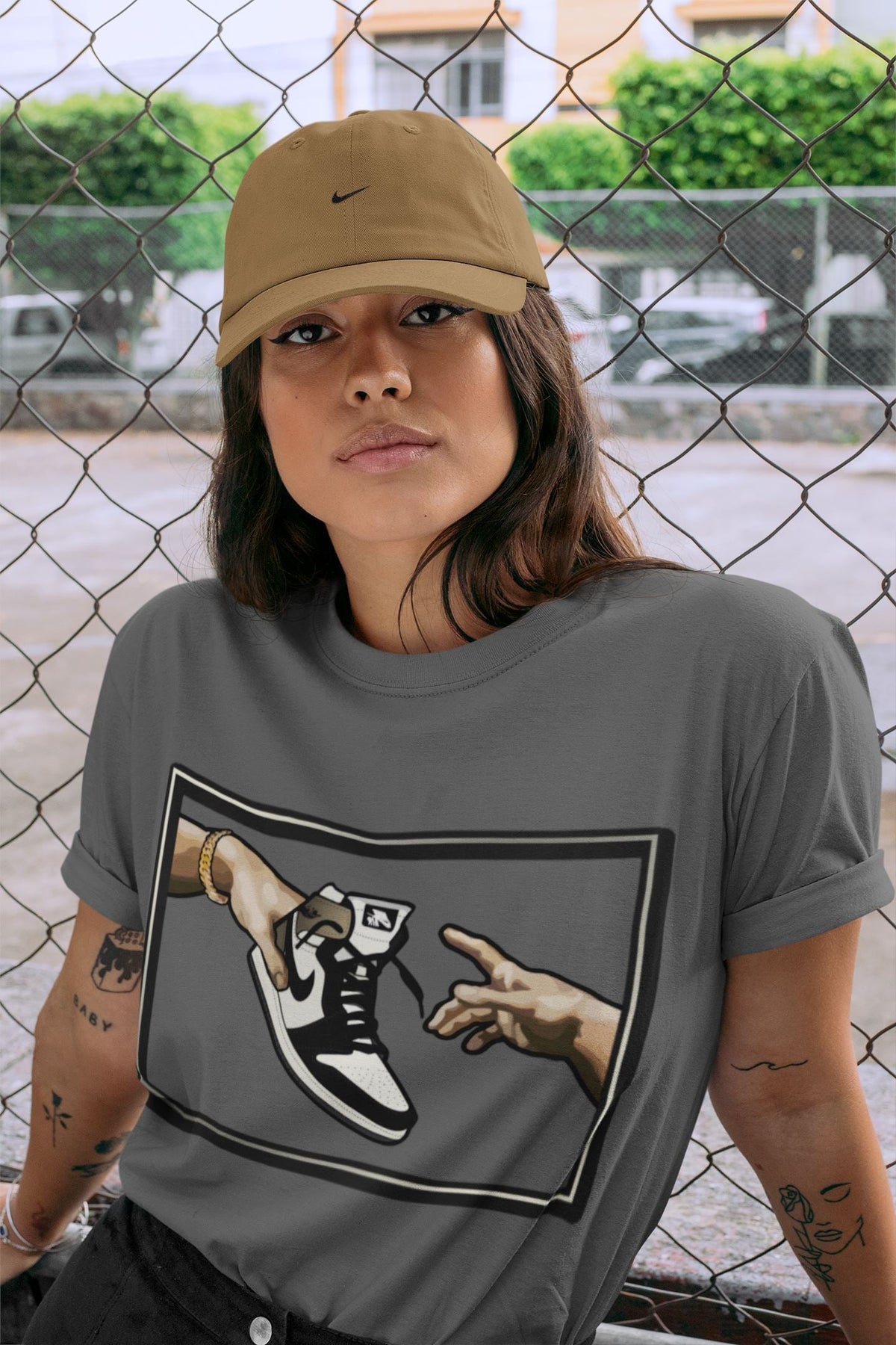 Jordan 1 Dark Mocha Sneaker Matching T-Shirt Adam's Creation Sneaker Tees Jordan 1 Dark Mocha Sneaker Release Tees Crew Neck Tees