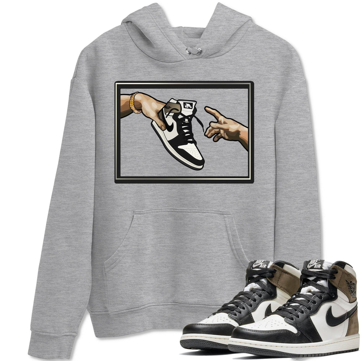 Jordan 1 Dark Mocha Sneaker Matching T-Shirt Adam's Creation Sneaker Tees Jordan 1 Dark Mocha Sneaker Release Tees Crew Neck Tees