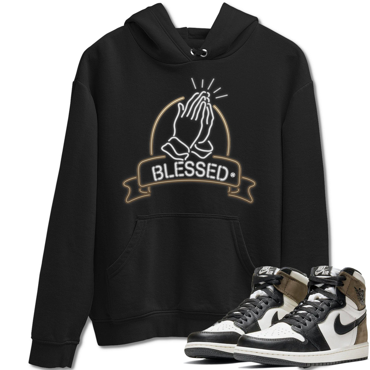 Jordan 1 Dark Mocha Sneaker Matching T-Shirt Blessed Sneaker Tees Jordan 1 Dark Mocha Sneaker Release Tees Crew Neck Tees
