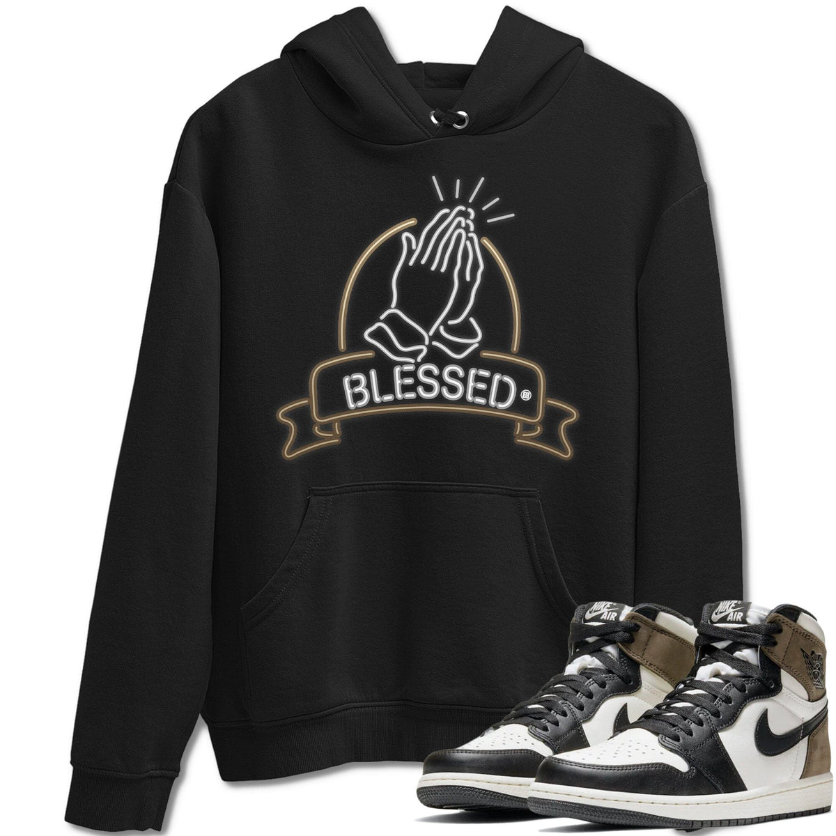 Jordan 1 Dark Mocha Sneaker Matching T-Shirt Blessed Sneaker Tees Jordan 1 Dark Mocha Sneaker Release Tees Crew Neck Tees