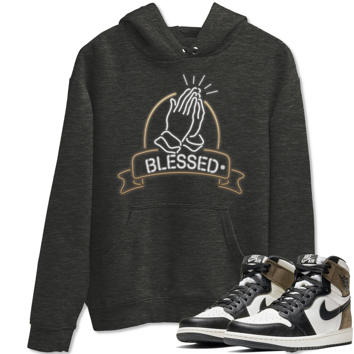 Jordan 1 Dark Mocha Sneaker Matching T-Shirt Blessed Sneaker Tees Jordan 1 Dark Mocha Sneaker Release Tees Crew Neck Tees
