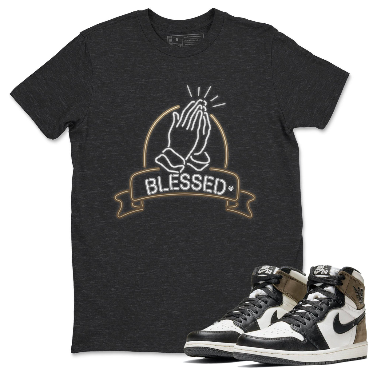 Jordan 1 Dark Mocha Sneaker Matching T-Shirt Blessed Sneaker Tees Jordan 1 Dark Mocha Sneaker Release Tees Crew Neck Tees