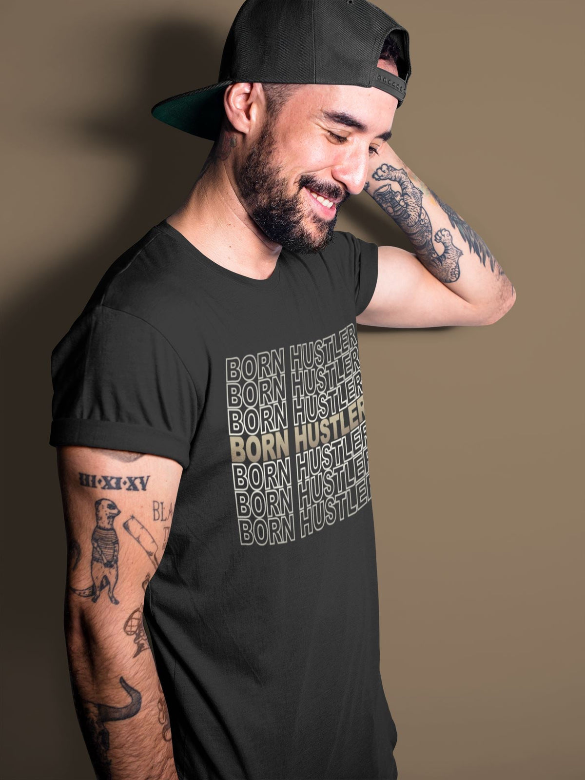 Jordan 1 Dark Mocha Sneaker Matching T-Shirt Born Hustler Sneaker Tees Jordan 1 Dark Mocha Sneaker Release Tees Crew Neck Tees