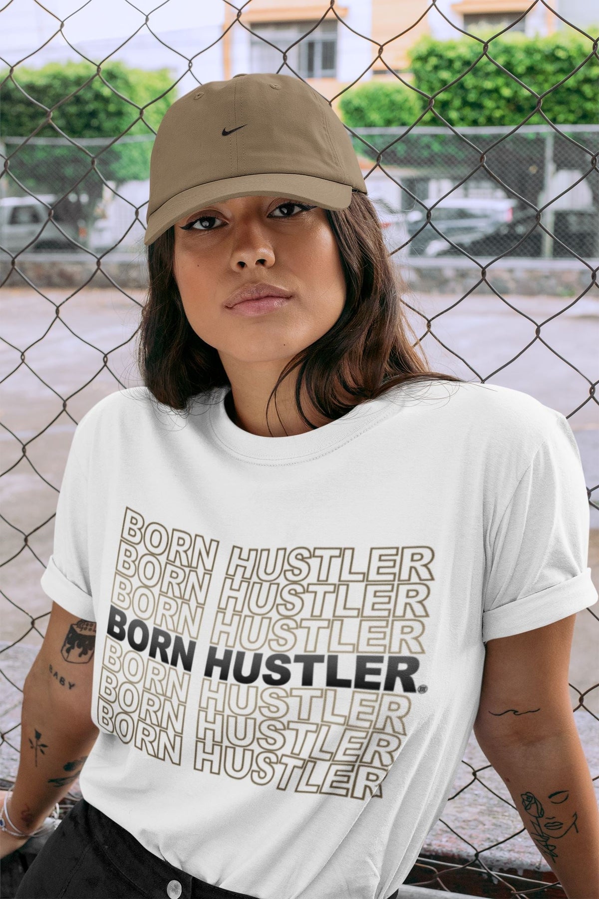 Jordan 1 Dark Mocha Sneaker Matching T-Shirt Born Hustler Sneaker Tees Jordan 1 Dark Mocha Sneaker Release Tees Crew Neck Tees