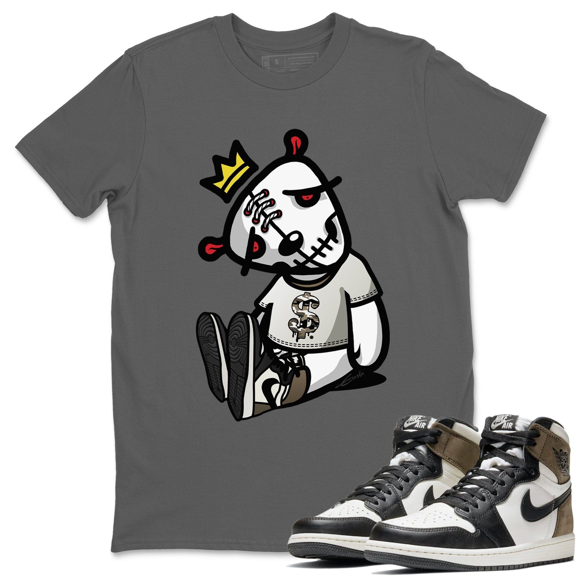 Jordan 1 Dark Mocha Sneaker Matching T-Shirt Dead Dolls Sneaker Tees Jordan 1 Dark Mocha Sneaker Release Tees Crew Neck Tees