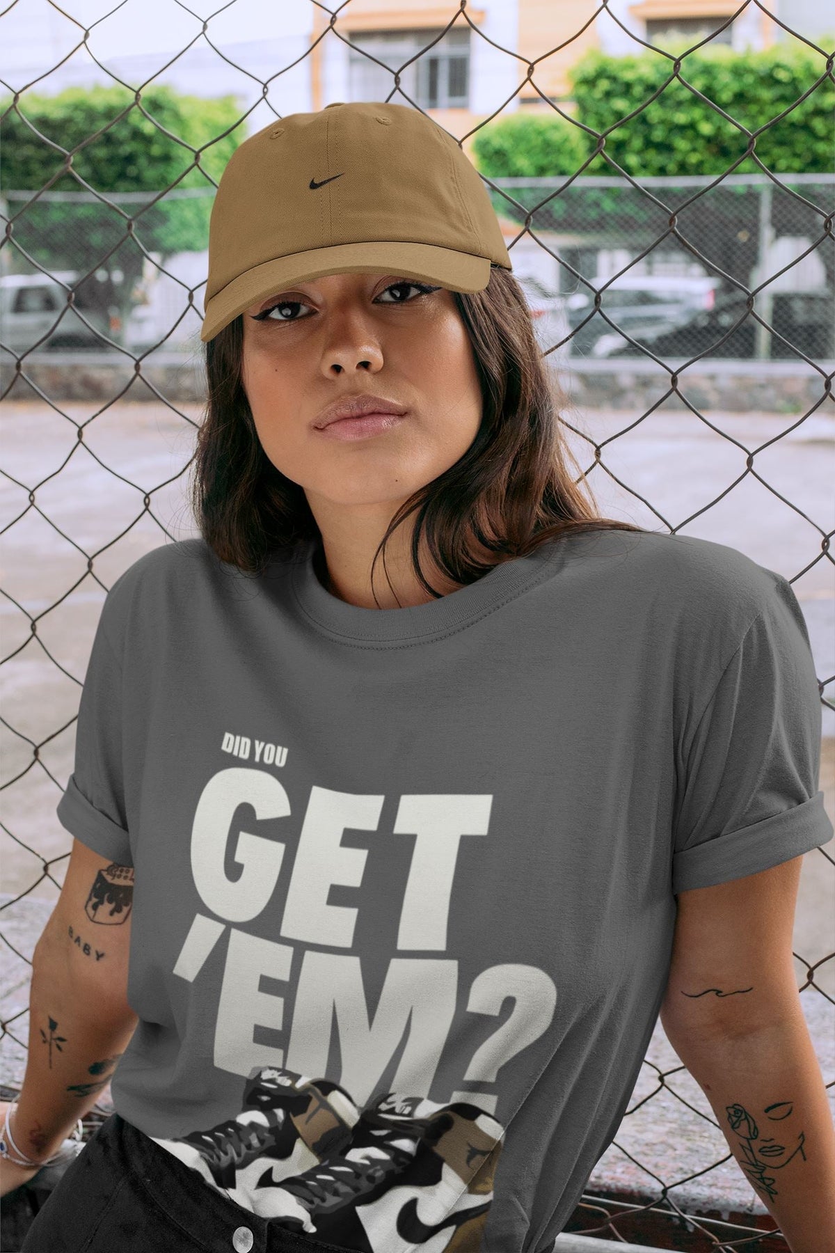Jordan 1 Dark Mocha Sneaker Matching T-Shirt Did You Get Em SNRT Sneaker Tees Jordan 1 Dark Mocha Drip Gear Zone Crew Neck Tees