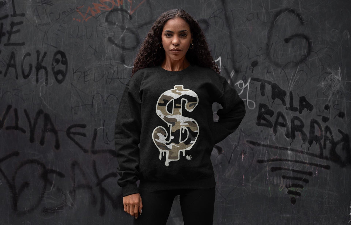Jordan 1 Dark Mocha Sneaker Matching T-Shirt Dollar Camo Sneaker Tees Jordan 1 Dark Mocha Sneaker Release Tees Crew Neck Tees