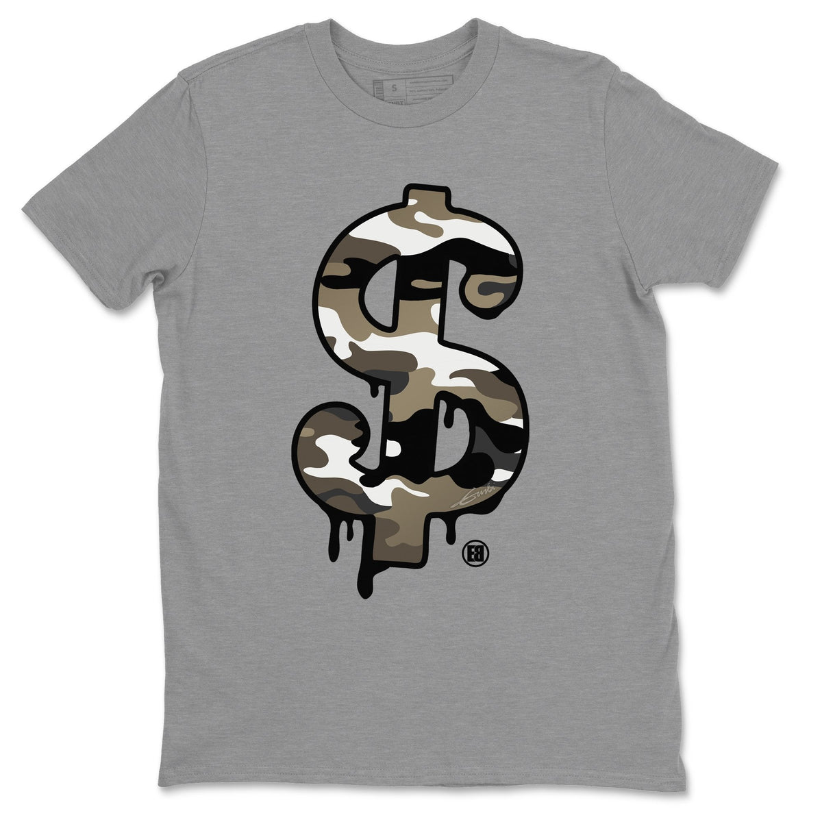 Jordan 1 Dark Mocha Sneaker Matching T-Shirt Dollar Camo Sneaker Tees Jordan 1 Dark Mocha Sneaker Release Tees Crew Neck Tees