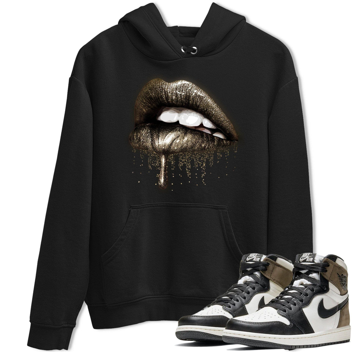Jordan 1 Dark Mocha Sneaker Matching T-Shirt Dripping Lips Sneaker Tees Jordan 1 Dark Mocha Sneaker Release Tees Crew Neck Tees