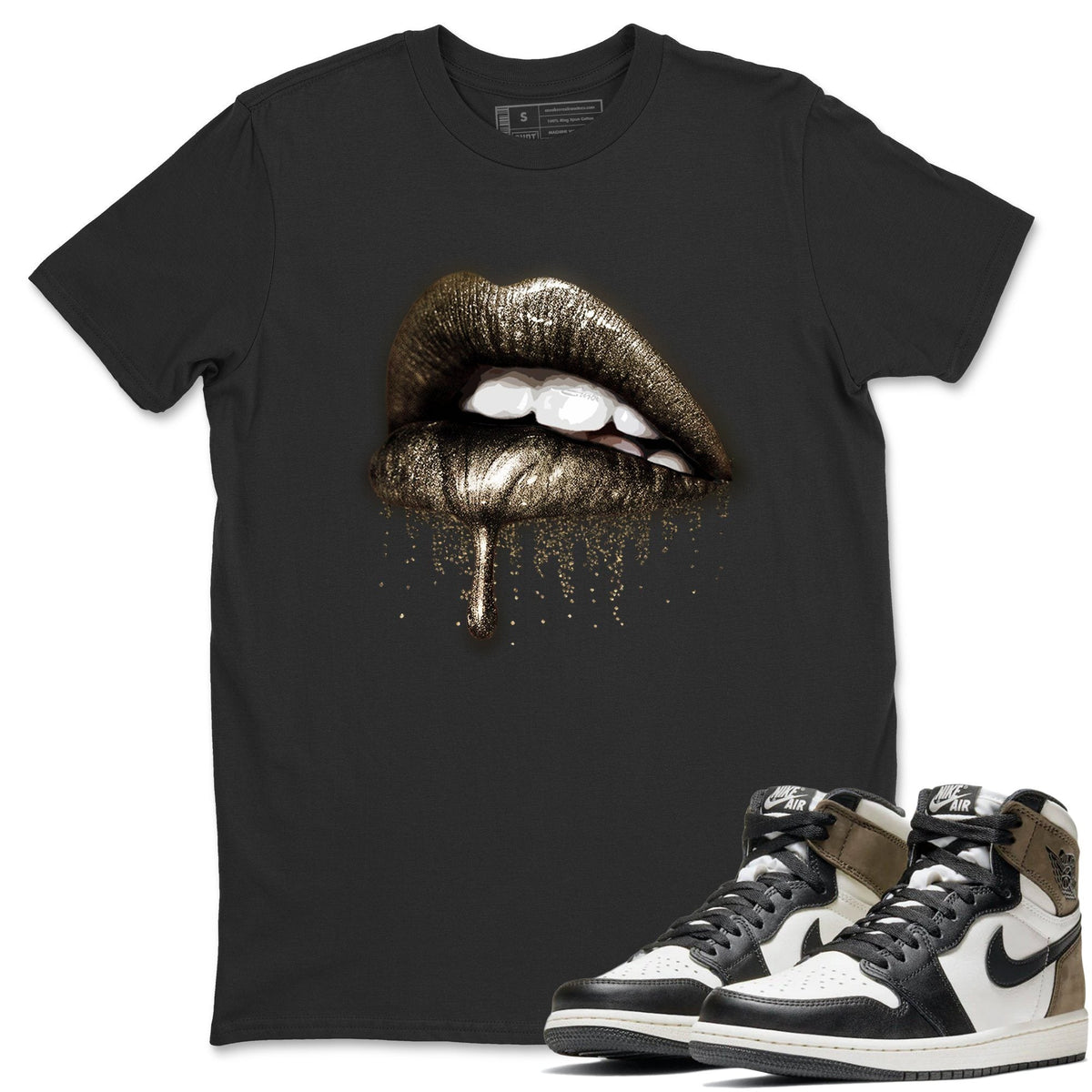 Jordan 1 Dark Mocha Sneaker Matching T-Shirt Dripping Lips Sneaker Tees Jordan 1 Dark Mocha Sneaker Release Tees Crew Neck Tees