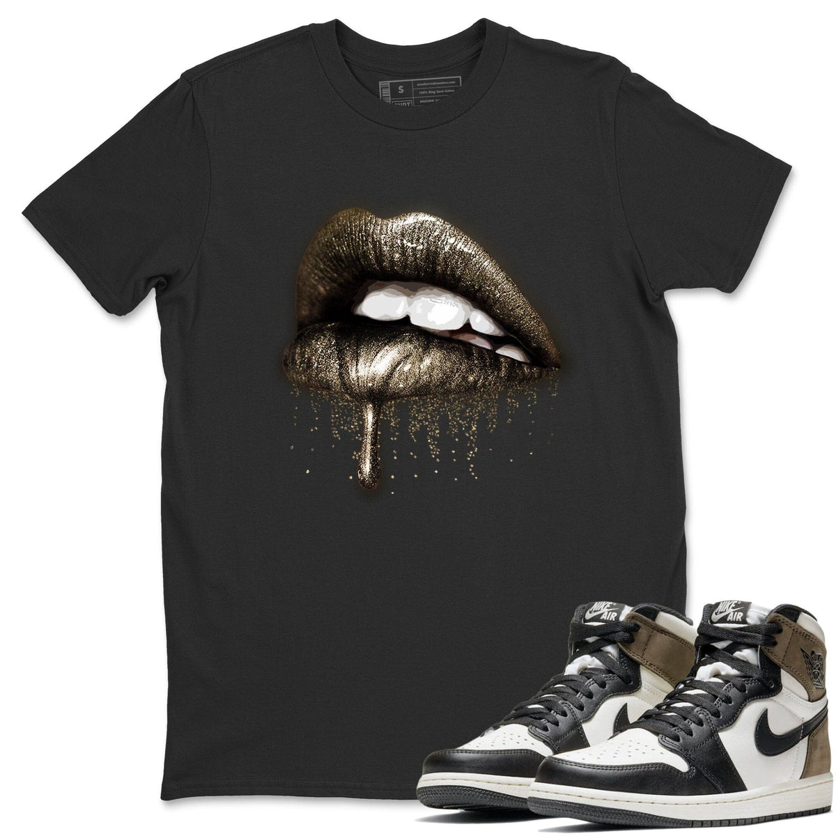 Jordan 1 Dark Mocha Sneaker Matching T-Shirt Dripping Lips Sneaker Tees Jordan 1 Dark Mocha Sneaker Release Tees Crew Neck Tees