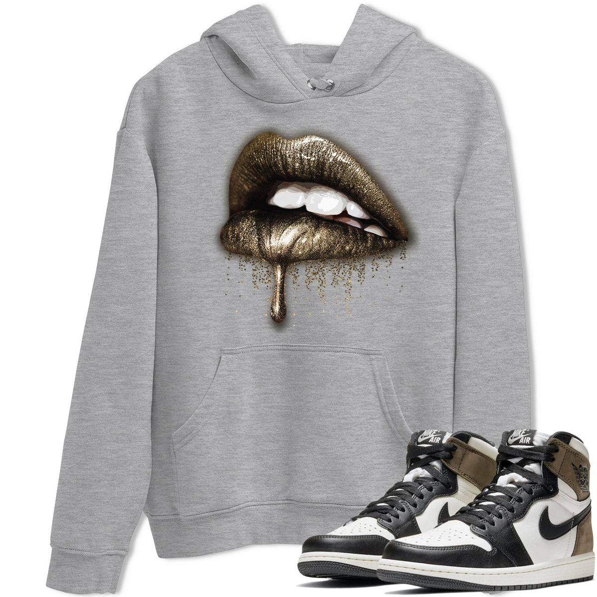Jordan 1 Dark Mocha Sneaker Matching T-Shirt Dripping Lips Sneaker Tees Jordan 1 Dark Mocha Sneaker Release Tees Crew Neck Tees