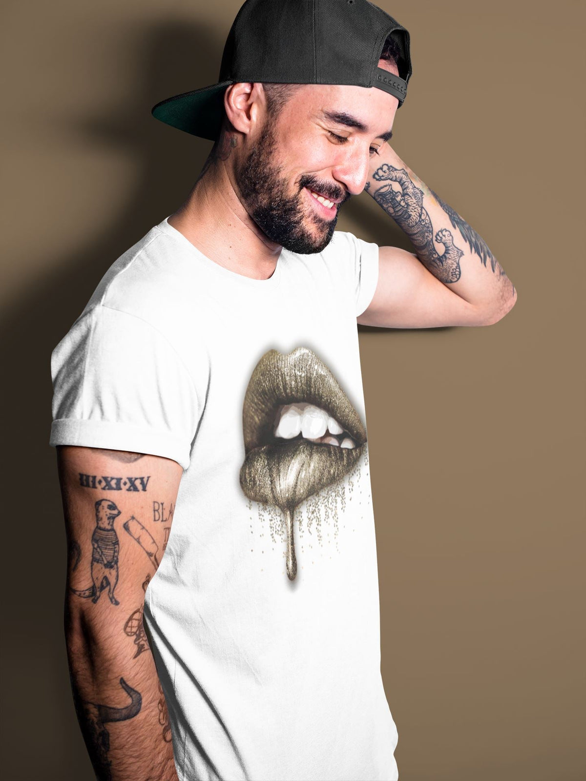 Jordan 1 Dark Mocha Sneaker Matching T-Shirt Dripping Lips Sneaker Tees Jordan 1 Dark Mocha Sneaker Release Tees Crew Neck Tees