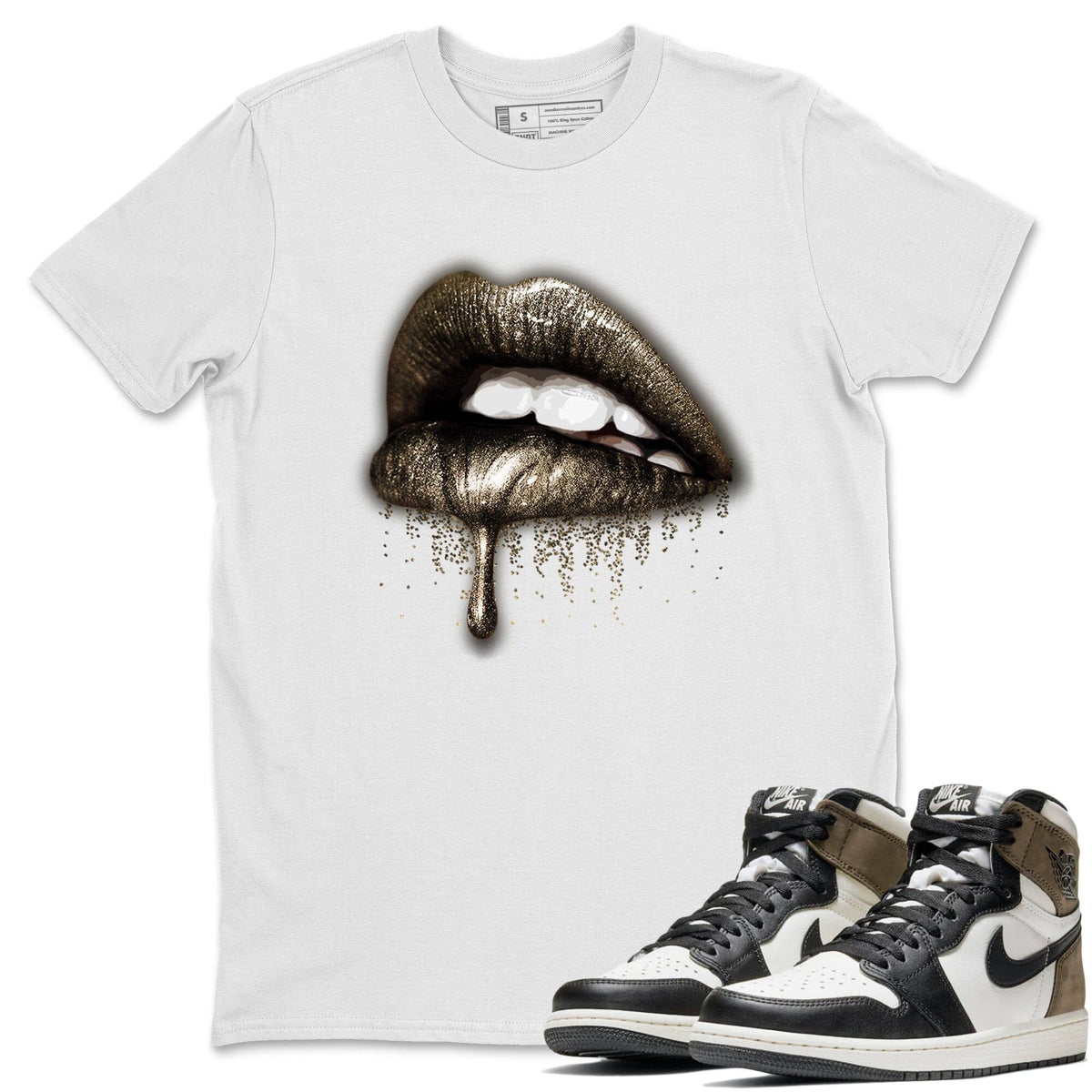Jordan 1 Dark Mocha Sneaker Matching T-Shirt Dripping Lips Sneaker Tees Jordan 1 Dark Mocha Sneaker Release Tees Crew Neck Tees