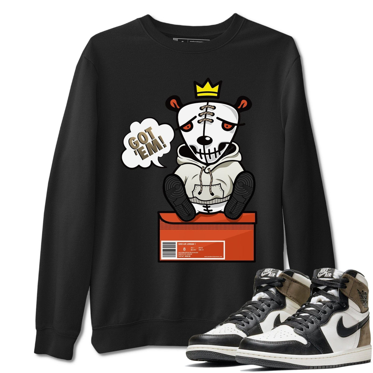 Jordan 1 Dark Mocha Sneaker Matching T-Shirt Got Em Sneaker Tees Jordan 1 Dark Mocha Sneaker Release Tees Crew Neck Tees
