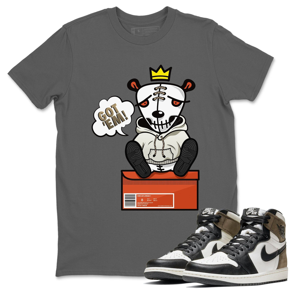 Jordan 1 Dark Mocha Sneaker Matching T-Shirt Got Em Sneaker Tees Jordan 1 Dark Mocha Sneaker Release Tees Crew Neck Tees