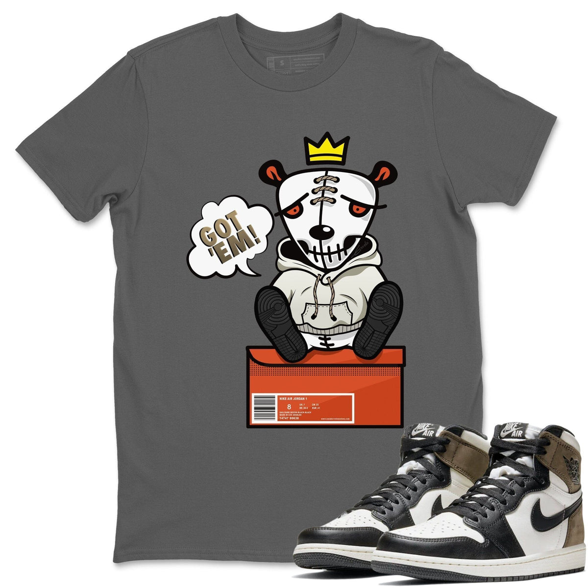 Jordan 1 Dark Mocha Sneaker Matching T-Shirt Got Em Sneaker Tees Jordan 1 Dark Mocha Sneaker Release Tees Crew Neck Tees