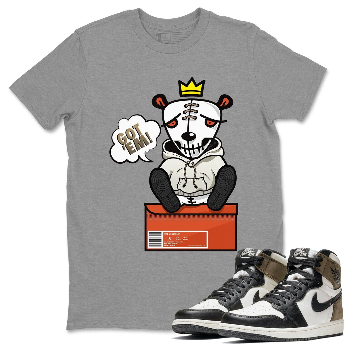 Jordan 1 Dark Mocha Sneaker Matching T-Shirt Got Em Sneaker Tees Jordan 1 Dark Mocha Sneaker Release Tees Crew Neck Tees