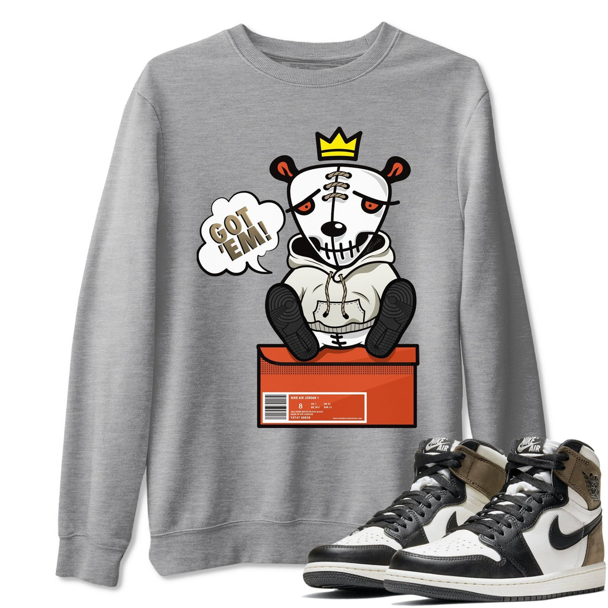 Jordan 1 Dark Mocha Sneaker Matching T-Shirt Got Em Sneaker Tees Jordan 1 Dark Mocha Sneaker Release Tees Crew Neck Tees